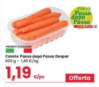Eurospar Carote Passo dopo Passo Despar 800 g offerta