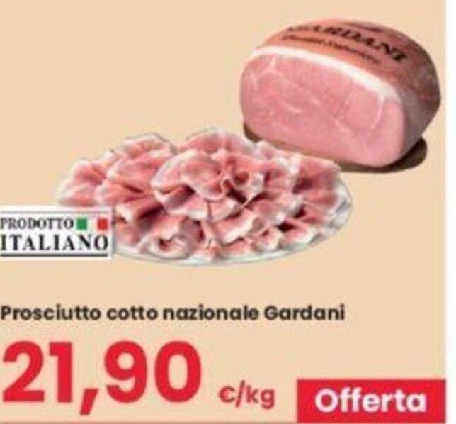 Prosciutto cotto nazionale Gardani offerta di Eurospar
