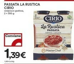 Coop Cirio La Rustica Passata Corposa E Gustosa 350 G(ml) offerta