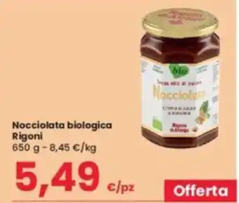 Eurospar Nocciolata biologica Rigoni 650 g offerta
