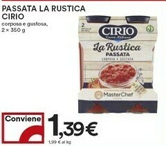 Coop Cirio La Rustica Passata Corposa E Gustosa 350 G(ml) offerta
