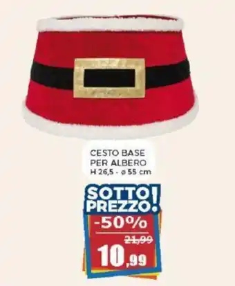 Happy Casa CESTO BASE PER ALBERO H 26,5 - 55 cm offerta