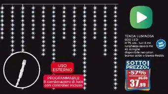 TENDA LUMINOSA 600 LED