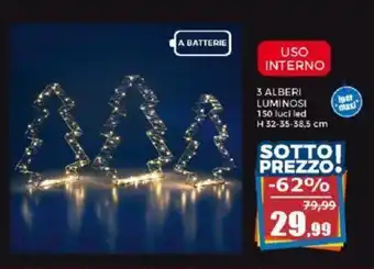 Happy Casa 3 ALBERI LUMINOSI 150 luci led offerta