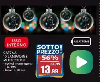 Happy Casa CATENA 10 LAMPADINE MULTICOLOR offerta