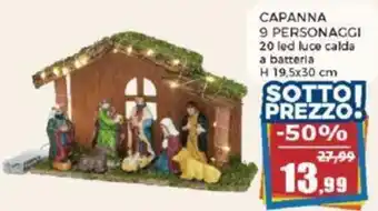Happy Casa CAPANNA 9 PERSONAGGI 20 led luce offerta