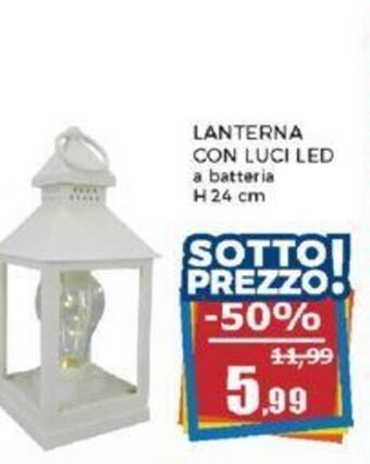 Happy Casa LANTERNA CON LUCI LED h 24 cm offerta