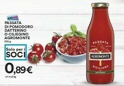 Coop Agromonte Passata Di Pomodoro Datterino O Ciliegino offerta