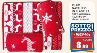 Happy Casa PLAID NATALIZIO IN FLANELLA 120x150 cm offerta