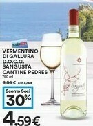 Coop Cantine Pedres Vermentino Di Gallura Docg Sangusta 750 Ml offerta