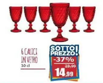 Happy Casa 6 CALICI IN VETRO 30 cl offerta