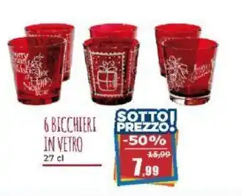 Happy Casa 6 BICCHIERI IN VETRO 27 cl offerta