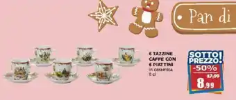 6 TAZZINE CAFFE CON 6 PIATTINI