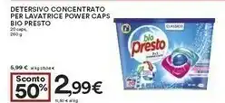 Coop Presto Bio Detersivo Concentrato Per Lavatrice Power Capse offerta