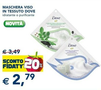 Esselunga Dove Maschera Viso In Tessuto offerta
