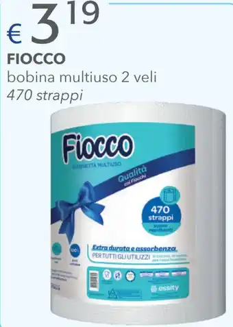 Acqua & Sapone FIOCCO bobina multiuso 2 veli 470 strappi offerta