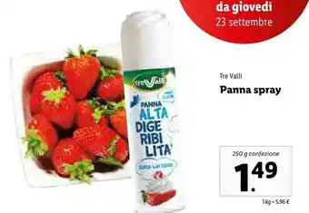 Lidl Tre Valli Panna Spray offerta