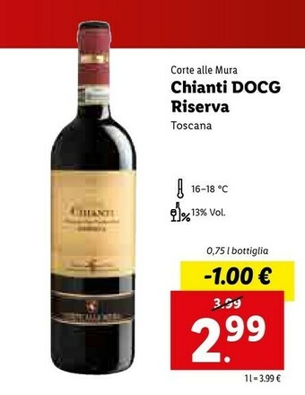 Lidl Corte Delle Mura - Chianti 750 G(ml) offerta