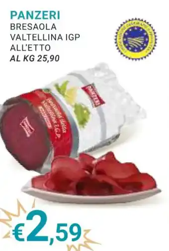 Eté PANZERI BRESAOLA VALTELLINA IGP ALL'ETTO offerta