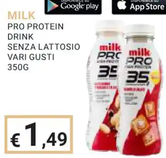 Eté MILK PRO PROTEIN DRINK SENZA LATTOSIO VARI GUSTI 350G offerta