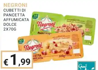 Eté NEGRONI CUBETTI DI PANCETTA AFFUMICATA DOLCE 2X70G offerta