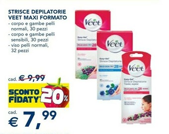 Esselunga Veet Strisce Depilatorie Maxi Formato offerta