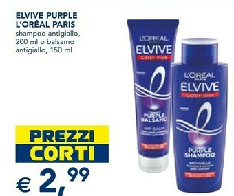 Esselunga L'Oreal Elvive Purple Paris Shampoo offerta