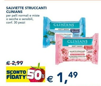 Esselunga Clinians Salvuette Struccanti offerta