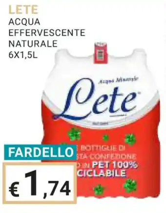 Eté LETE ACQUA EFFERVESCENTE NATURALE 6X1,5L offerta
