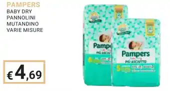 Eté PAMPERS BABY DRY PANNOLINI MUTANDINO VARIE MISURE offerta