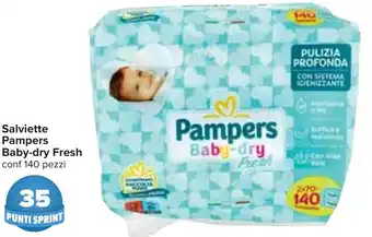 Carrefour Salviette Pampers Baby-dry Fresh conf 140 pezzi offerta