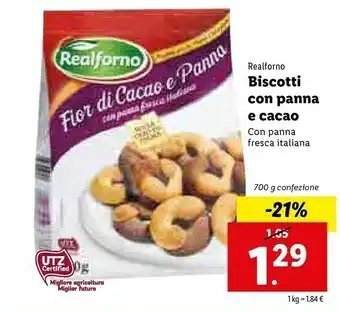 Lidl Realforno Fior Di Cacao E Panna 700 G(ml) offerta