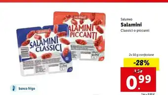Lidl Salumeo Salamini Classici 100 G(ml) offerta