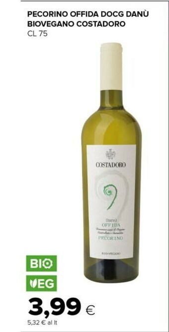 Tigre Costadoro Pecorino Offida Docg Danu Biovegano offerta