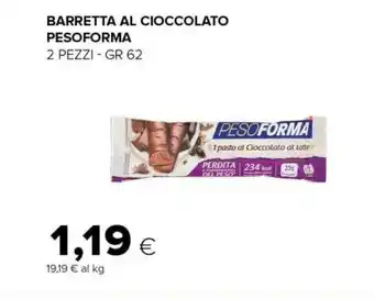 Tigre Pesoforma PesoForma - Barretta Cioccolato al Latte 62 g(ml) offerta