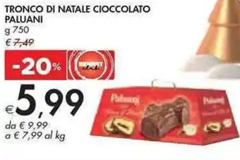 Bennet TRONCO DI NATALE CIOCCOLATO PALUANI g 750 offerta