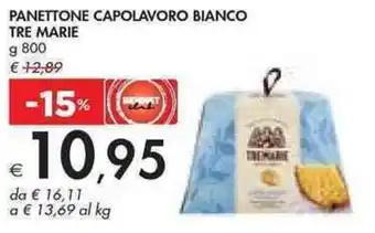 Bennet PANETTONE CAPOLAVORO BIANCO TRE MARIE g 800 offerta