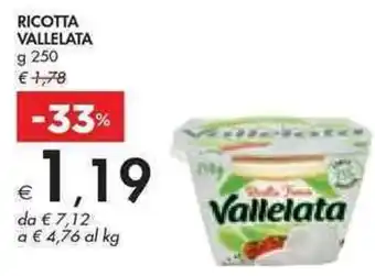 Bennet RICOTTA VALLELATA g 250 offerta