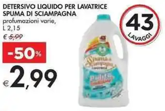 Bennet DETERSIVO LIQUIDO PER LAVATRICE SPUMA DI SCIAMPAGNA profumazioni varie, L 2,15 offerta