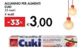 Bennet ALLUMINIO PER ALIMENTI CUKI 25 metri offerta