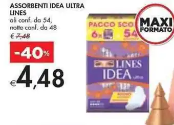 Bennet ASSORBENTI IDEA ULTRA LINES ali conf. da 54, notte conf. da 48 offerta