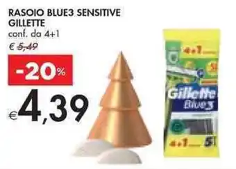 Bennet RASOIO BLUE3 SENSITIVE GILLETTE conf. da 4+1 offerta