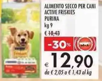 Bennet ALIMENTO SECCO PER CANI ACTIVE FRISKIES PURINA kg 9 offerta