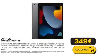 Euronics APPLE IPAD 10.2" WIFI 64GB offerta