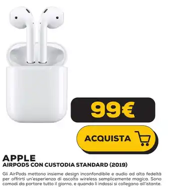 Euronics APPLE AIRPODS CON CUSTODIA STANDARD (2019) offerta