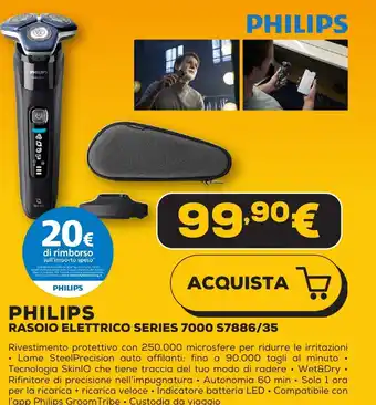 Euronics PHILIPS RASOIO ELETTRICO SERIES 7000 S7886/35 offerta