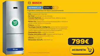 Euronics BOSCH Frigorifero combinato da libero posizionamento KGN49XLEA SERIE 4 offerta