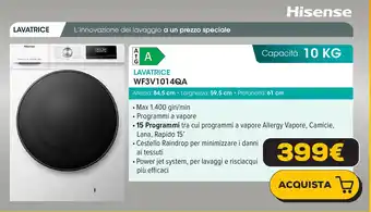 Euronics Hisense LAVATRICE WF3V1014QA offerta