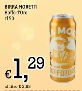 Famila BIRRA MORETTI Baffo d'Oro cl 50 offerta