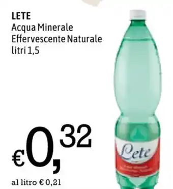 Famila LETE Acqua Minerale Effervescente Naturale litri 1,5 offerta